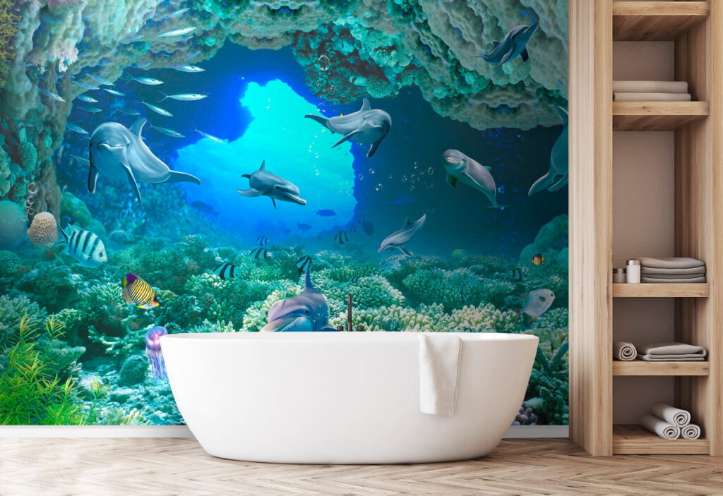 Delfines bajo el coral — interior 10