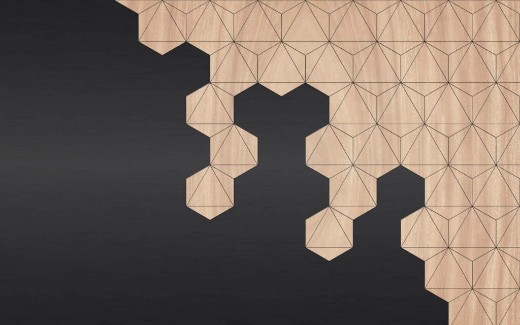 Ángulo geométrico en negro — diseño completo