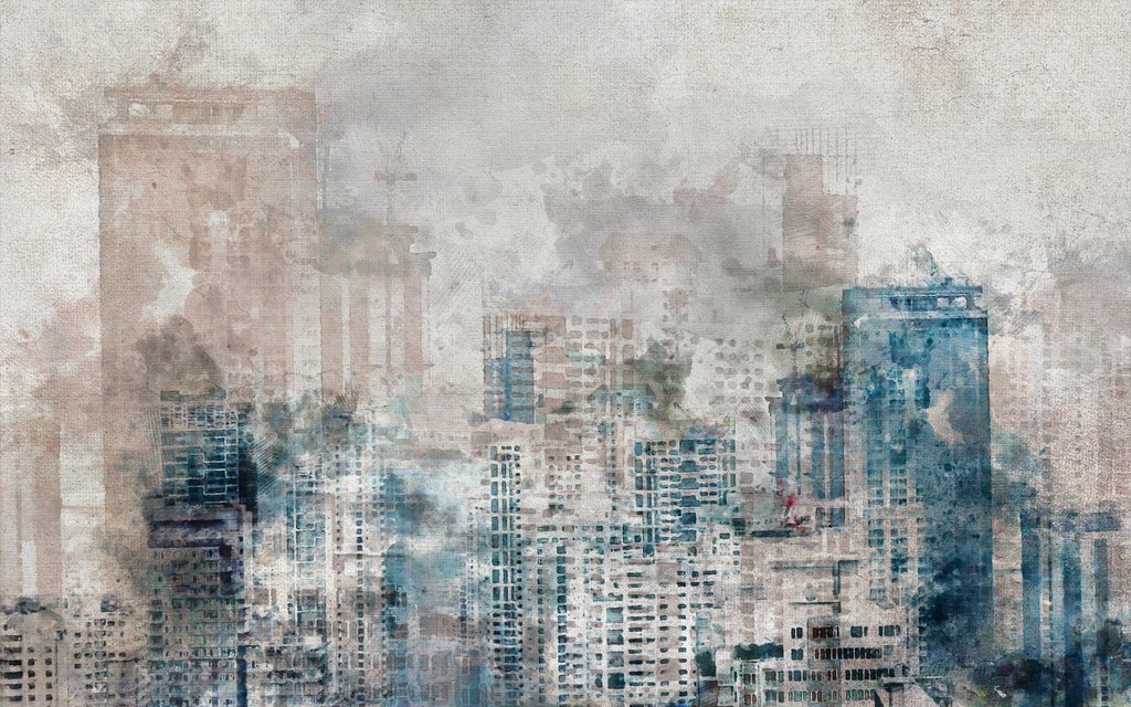 Perfil urbano en gris — diseño completo