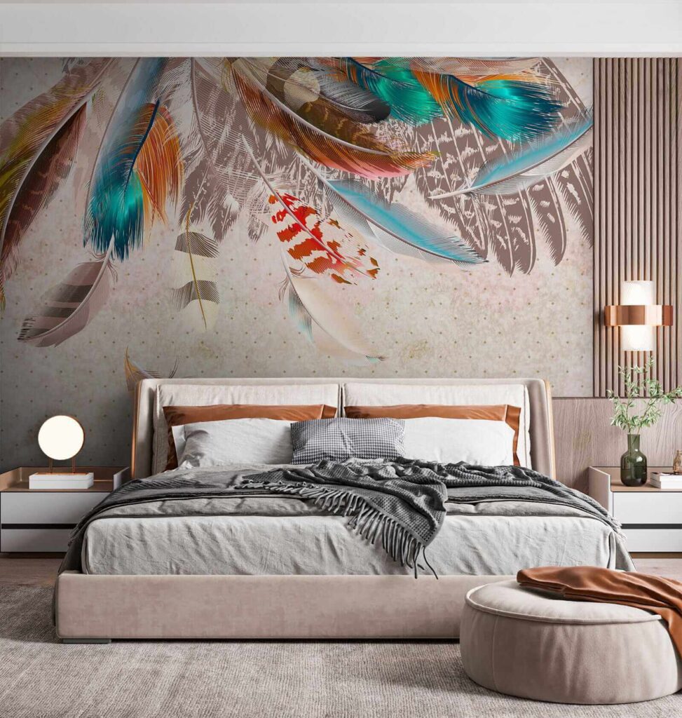 Plumas colgantes de colores — interior 4