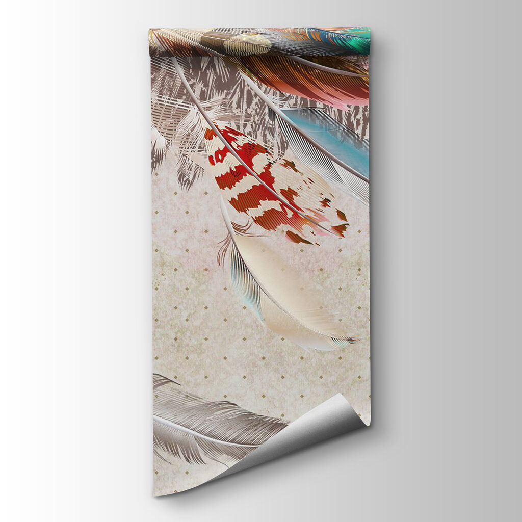 Plumas colgantes de colores — vista del producto