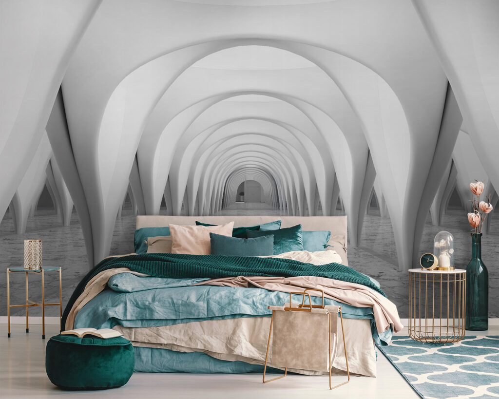 Arcos blancos en pasillo — interior 2