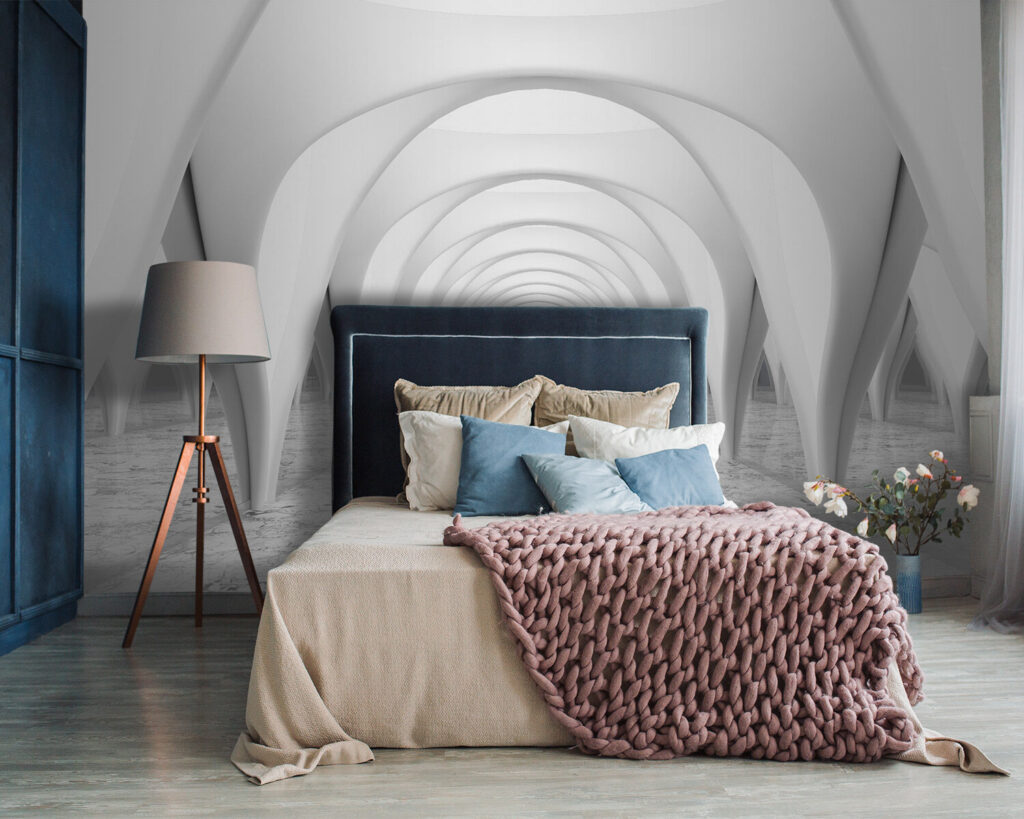 Arcos blancos en pasillo — interior 3