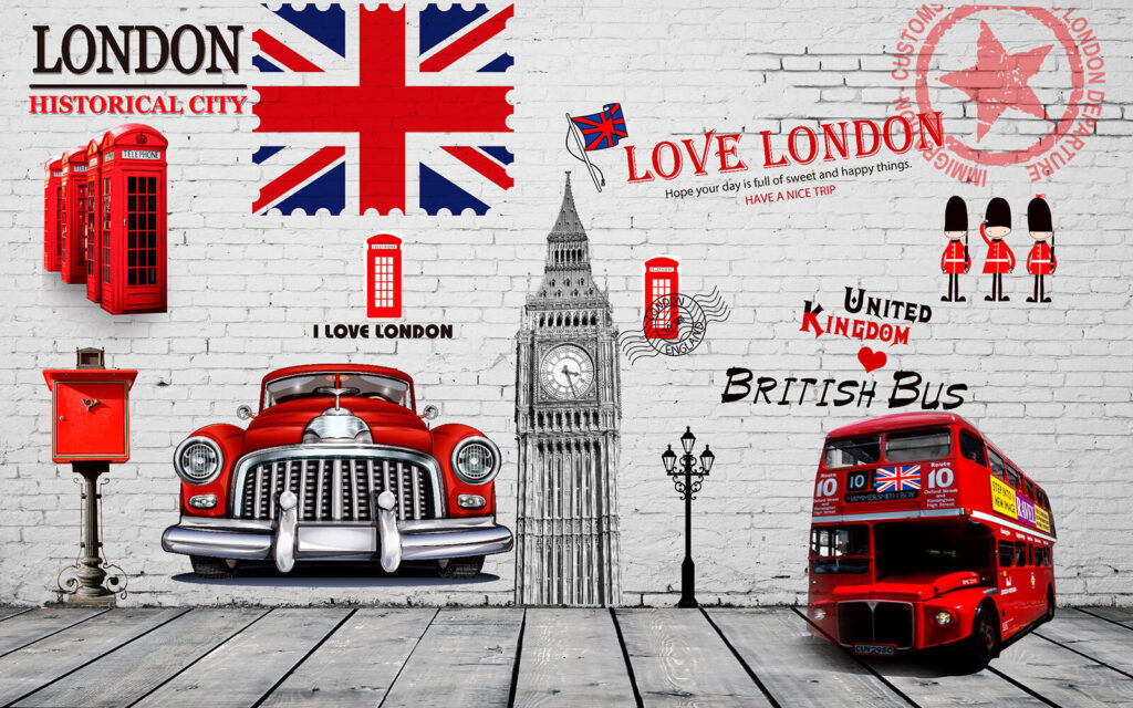 Londres con acentos rojos — diseño completo