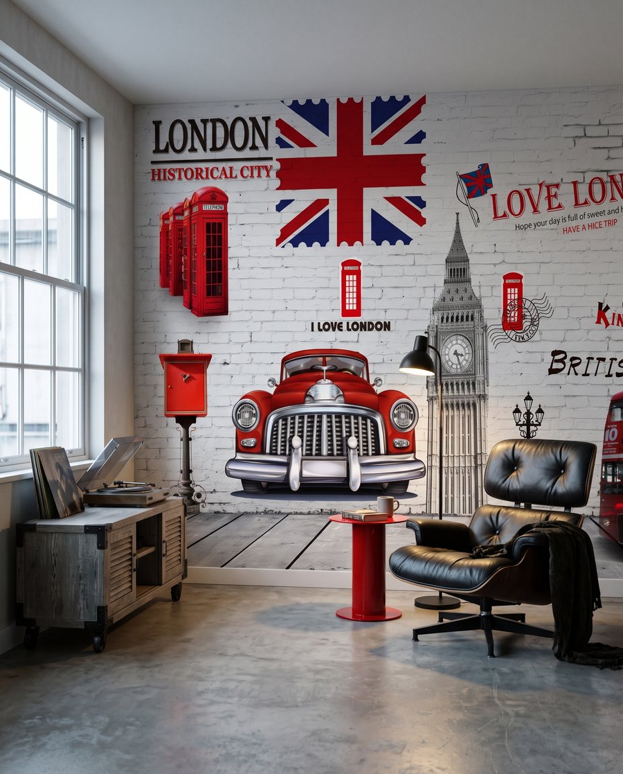 Londres con acentos rojos en un interior