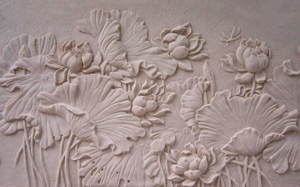 Flores de relieve pálido — diseño completo