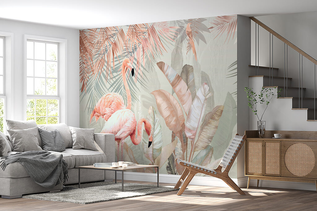 Flamencos entre hojas tropicales — interior 3