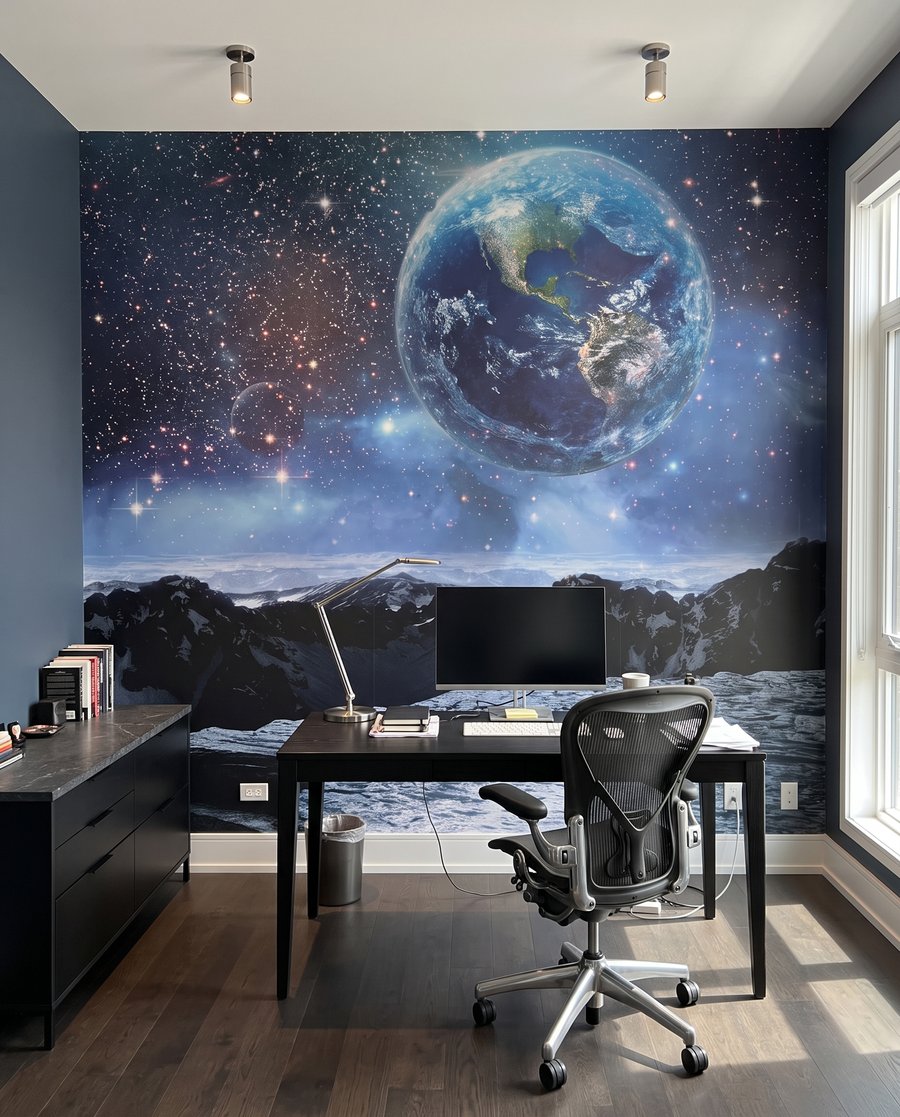 Tierra sobre montañas lunares — interior 6