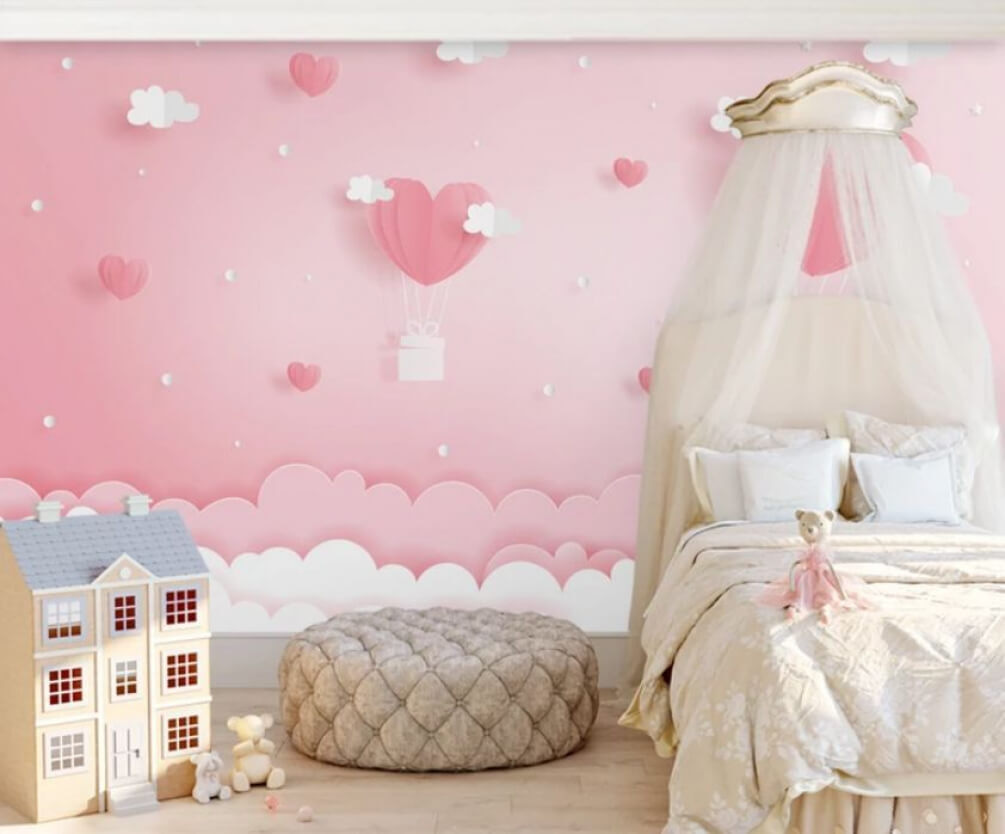 Globos corazón entre nubes — interior 1