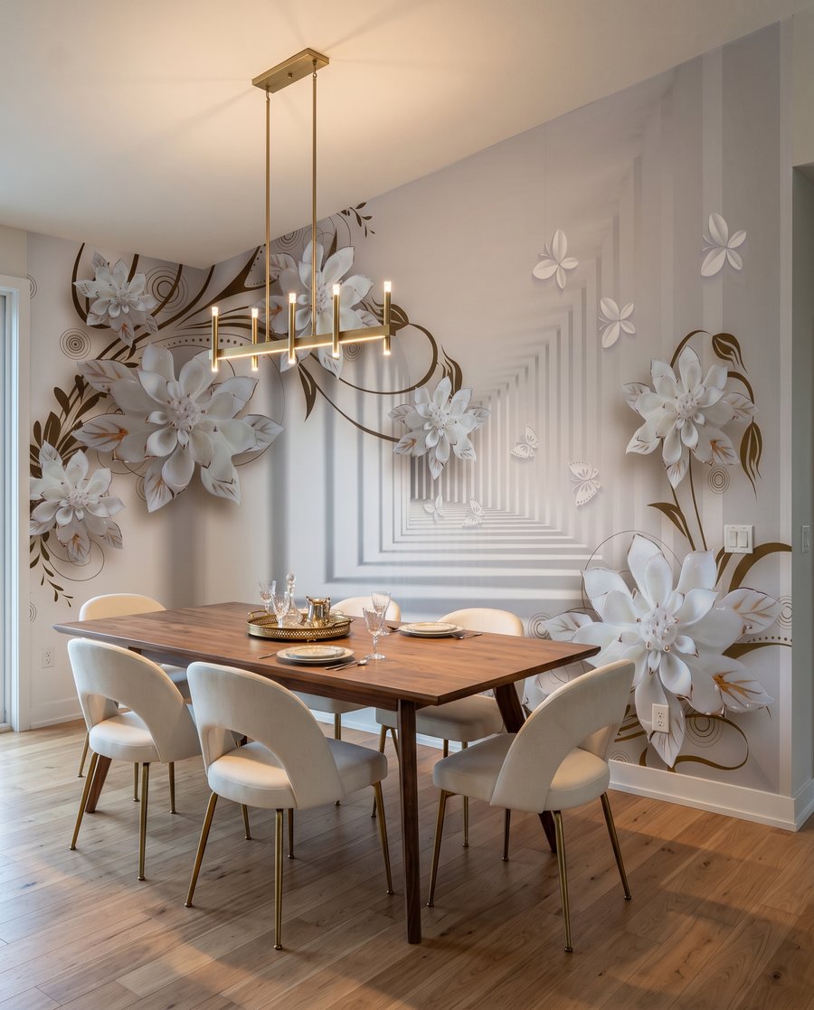 Flores junto a pasillos — interior 1