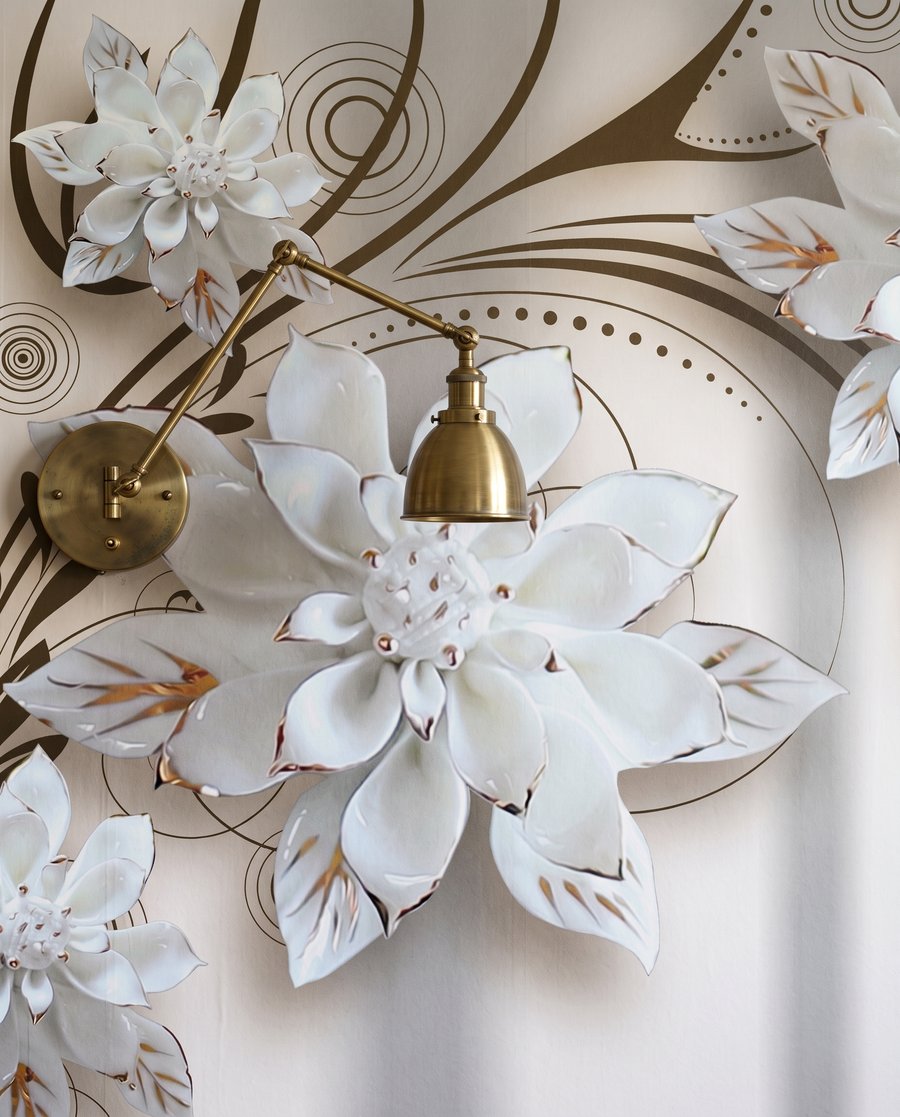 Flores junto a pasillos — detalle