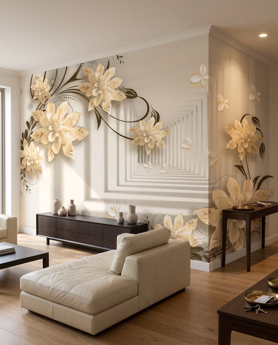 Flores junto a pasillos — interior 1