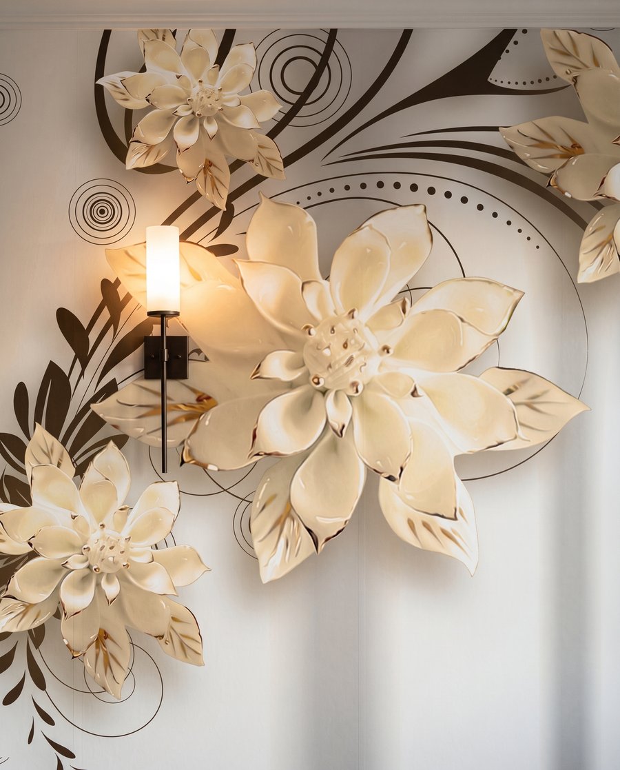 Flores junto a pasillos — detalle