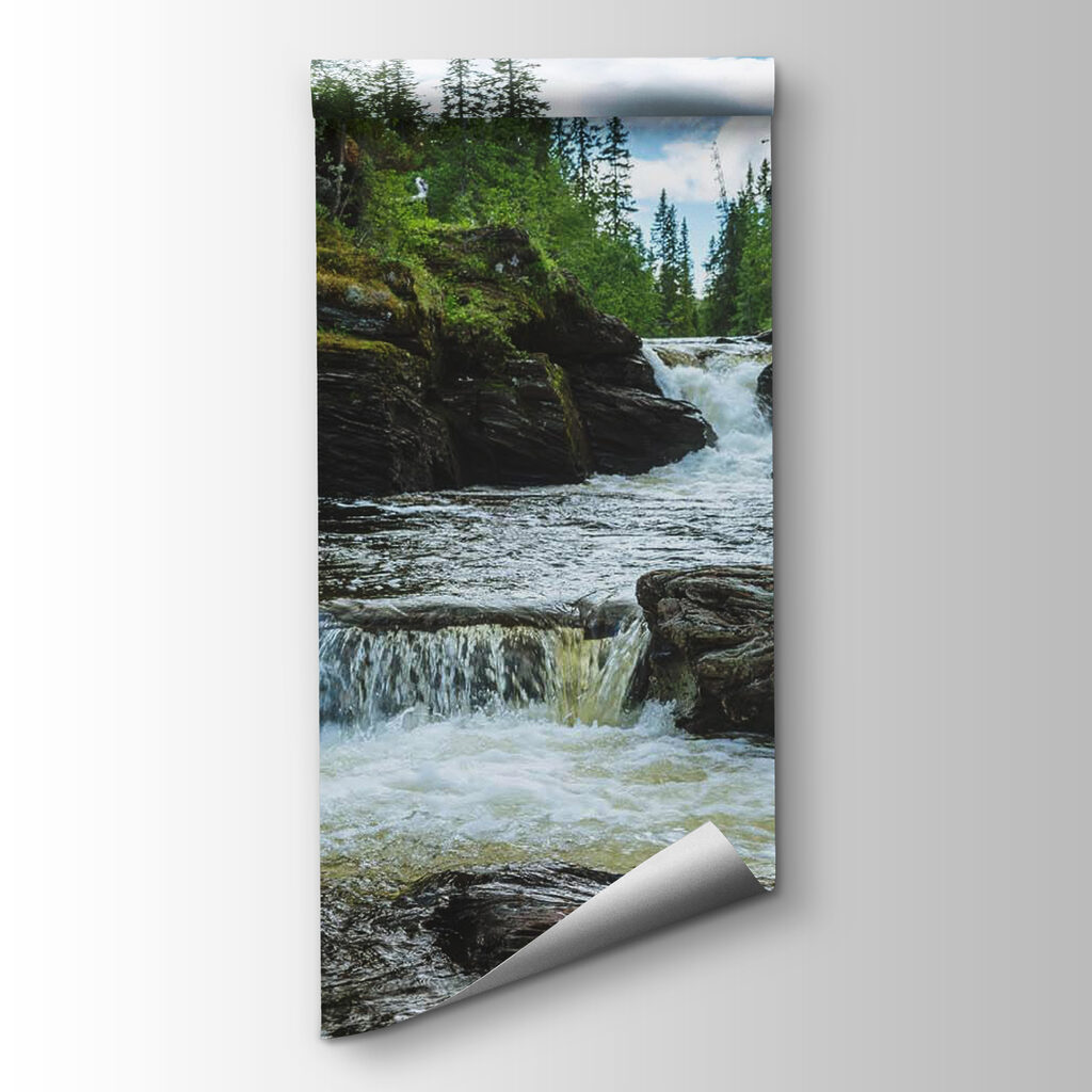 Agua entre piedras musgosas — vista del producto