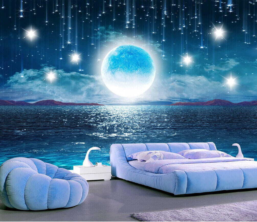 Luna sobre mar azul — interior 1