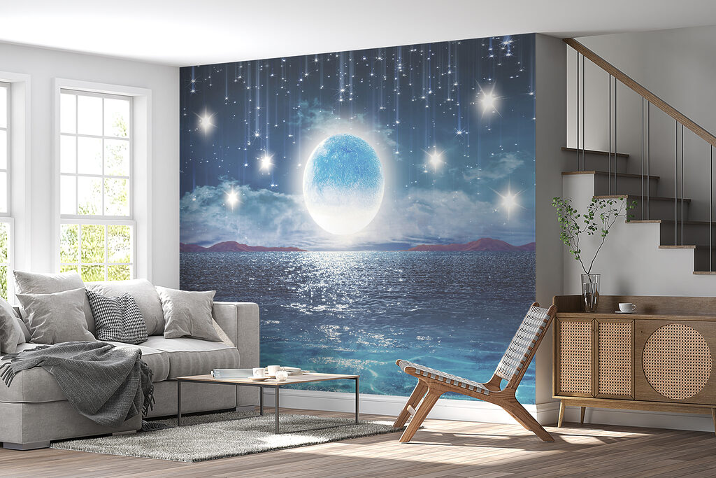 Luna sobre mar azul — interior 2