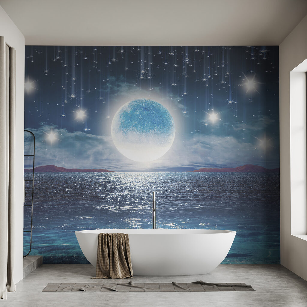 Luna sobre mar azul — interior 3