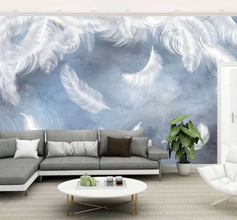 Plumas blancas sobre azul — interior 4