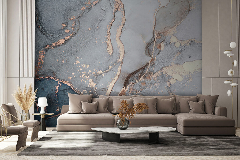 Vetas cobrizas sobre gris — interior 5