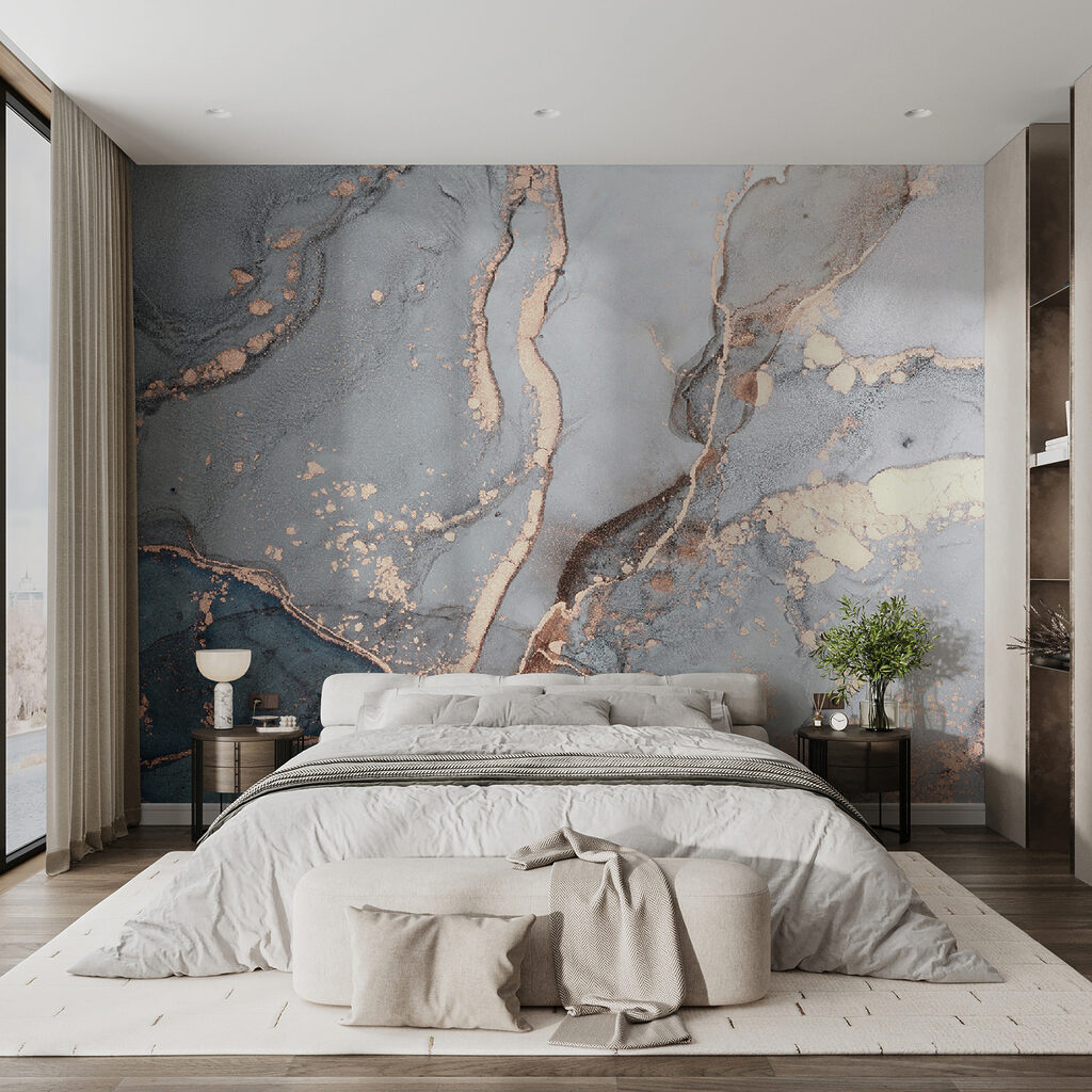 Vetas cobrizas sobre gris — interior 6