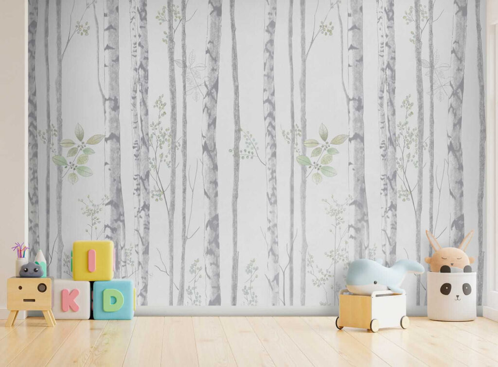 Árboles finos sobre blanco — interior 2