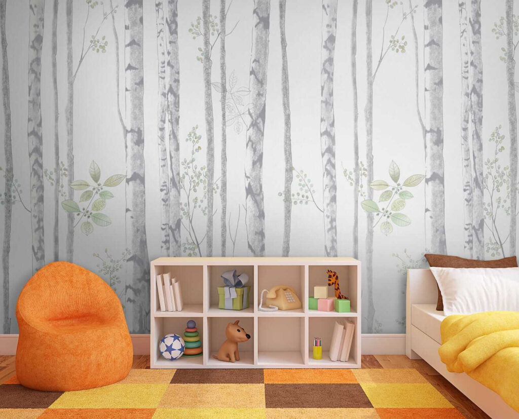 Árboles finos sobre blanco — interior 3