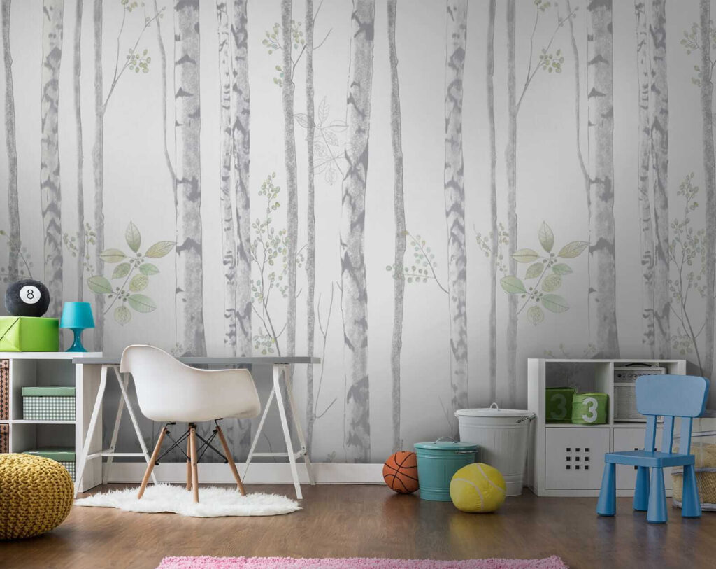 Árboles finos sobre blanco — interior 4