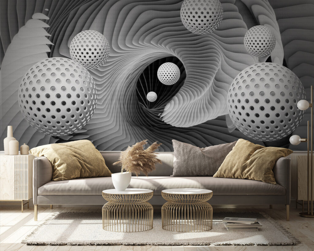 Esferas perforadas entre espirales — interior 5