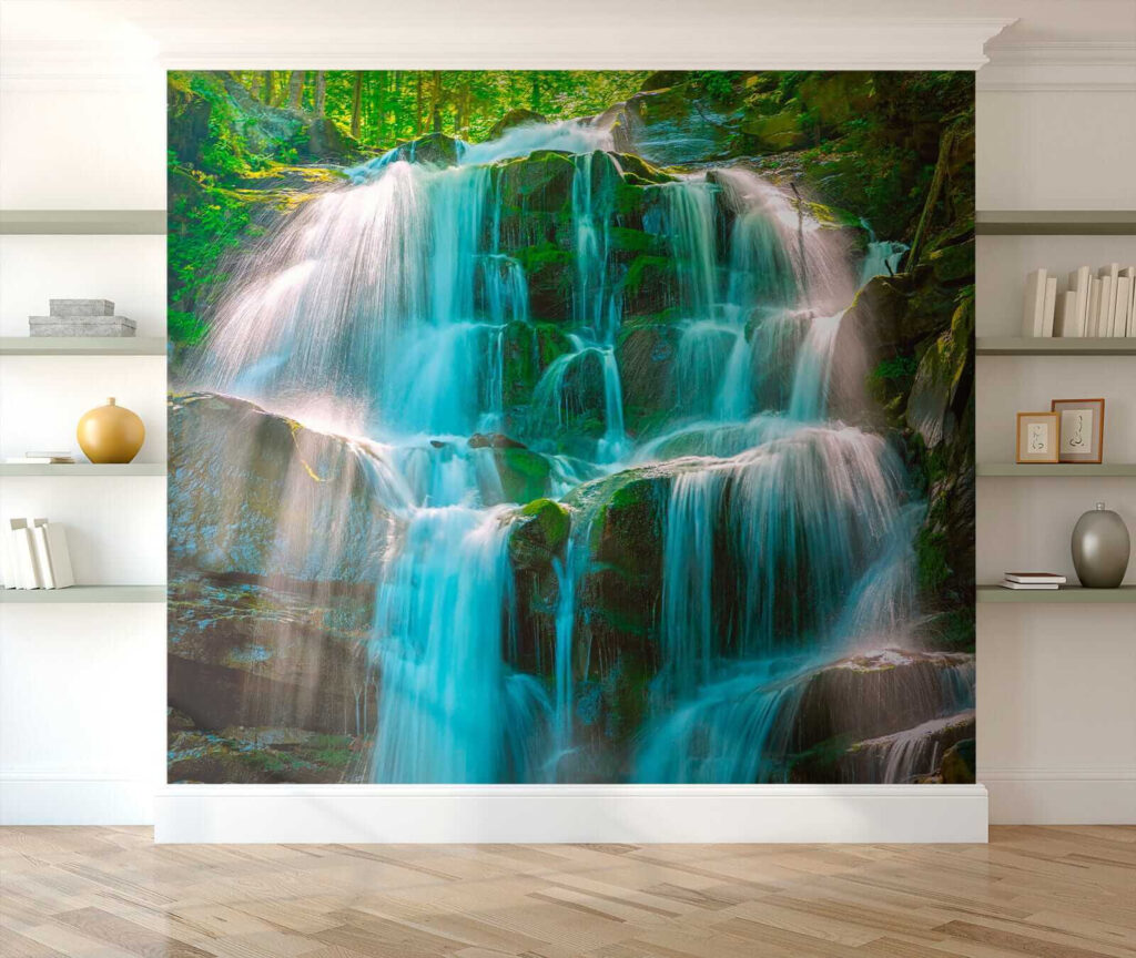 Cascadas sobre rocas musgosas — interior 7