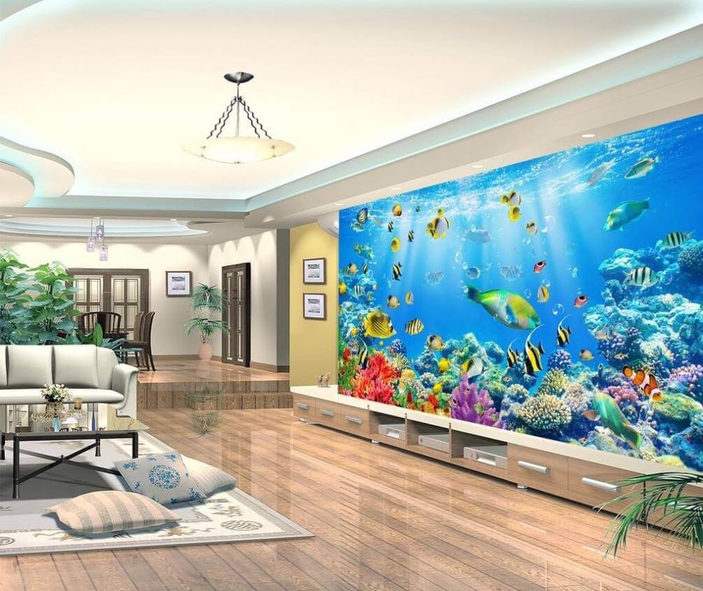 Peces bajo rayos azules — interior 1