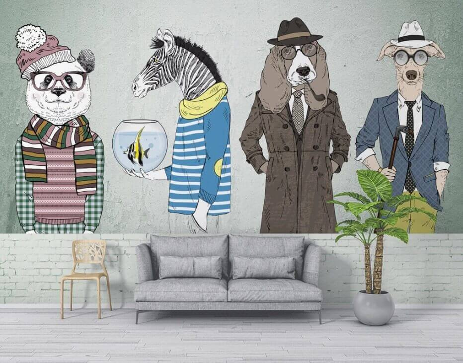 Animales con ropa elegante — interior 1