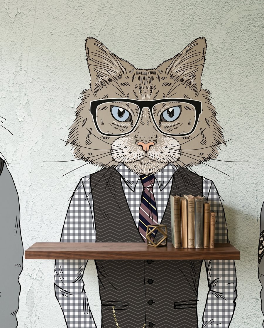 Animales con sombreros — detalle