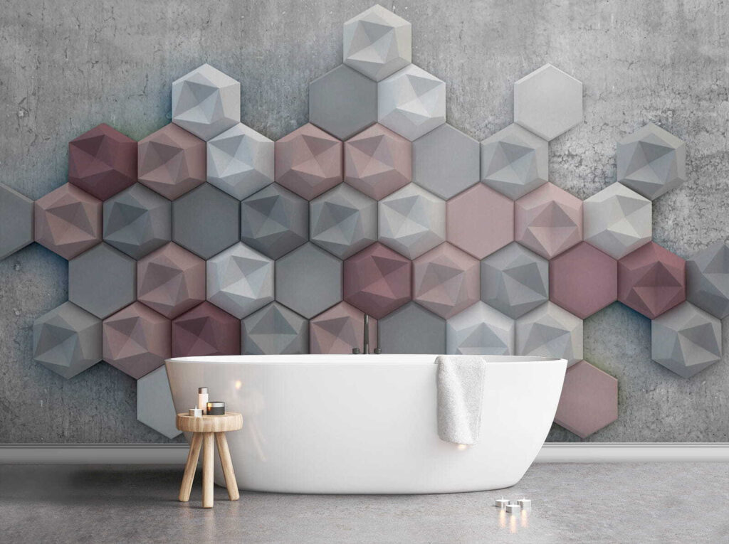Hexágonos sobre gris — interior 5
