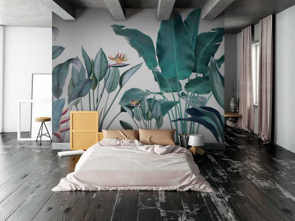 Hojas tropicales sobre blanco — interior 2