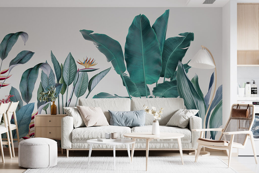 Hojas tropicales sobre blanco — interior 10