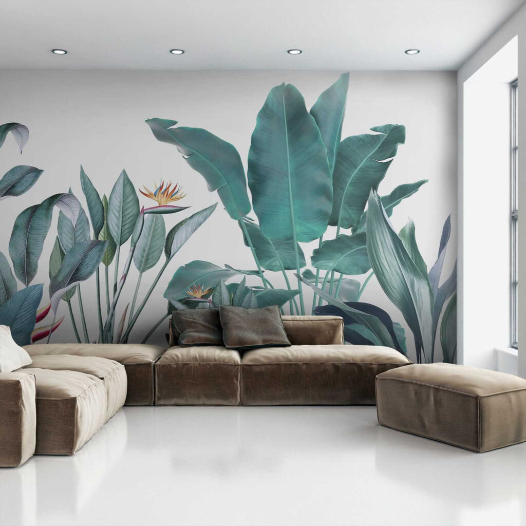 Hojas tropicales sobre blanco — interior 3