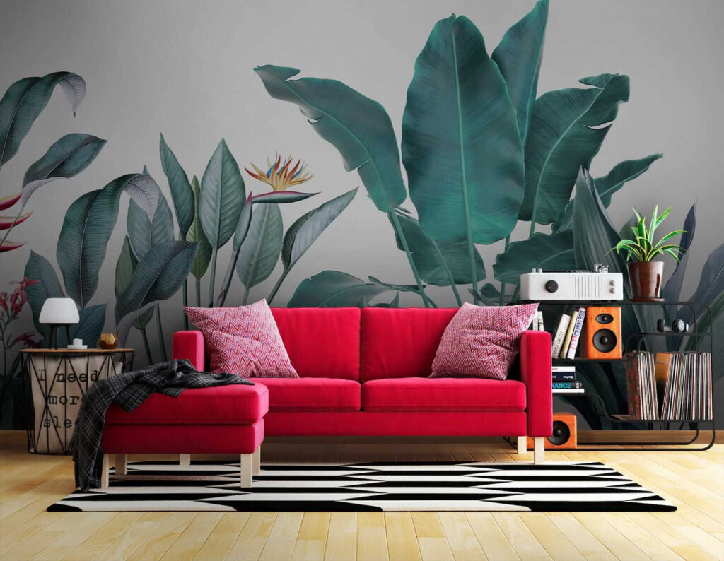 Hojas tropicales sobre blanco — interior 4