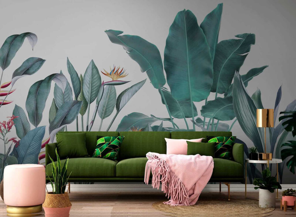 Hojas tropicales sobre blanco — interior 5