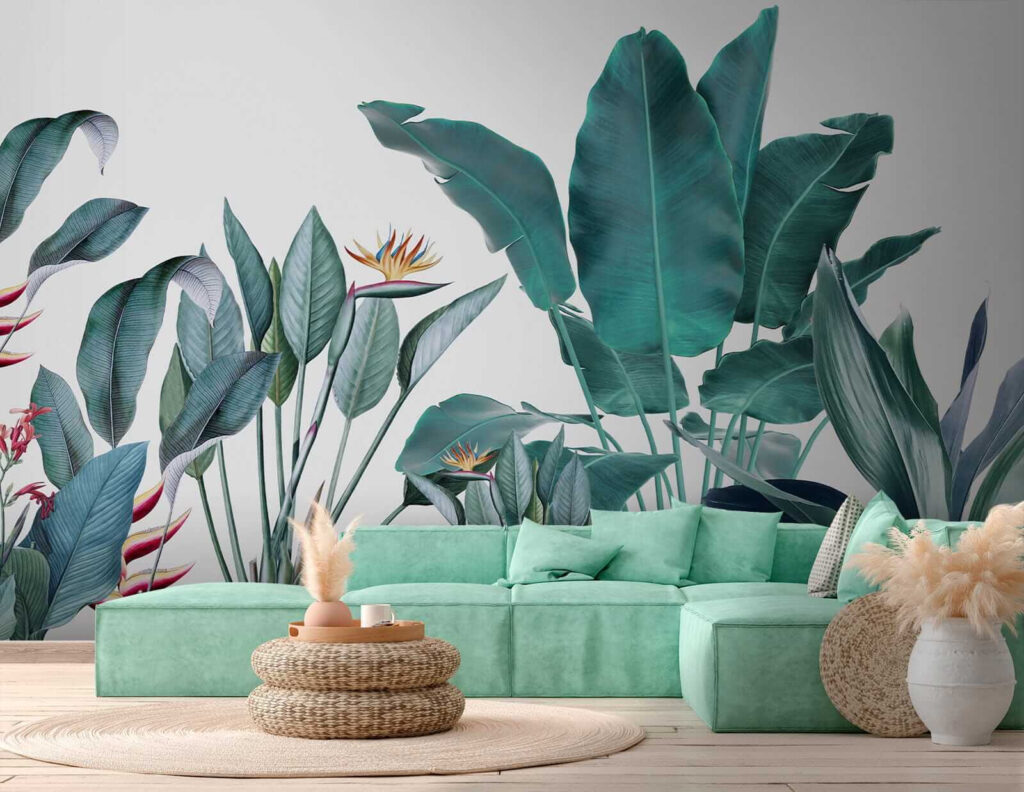 Hojas tropicales sobre blanco — interior 6