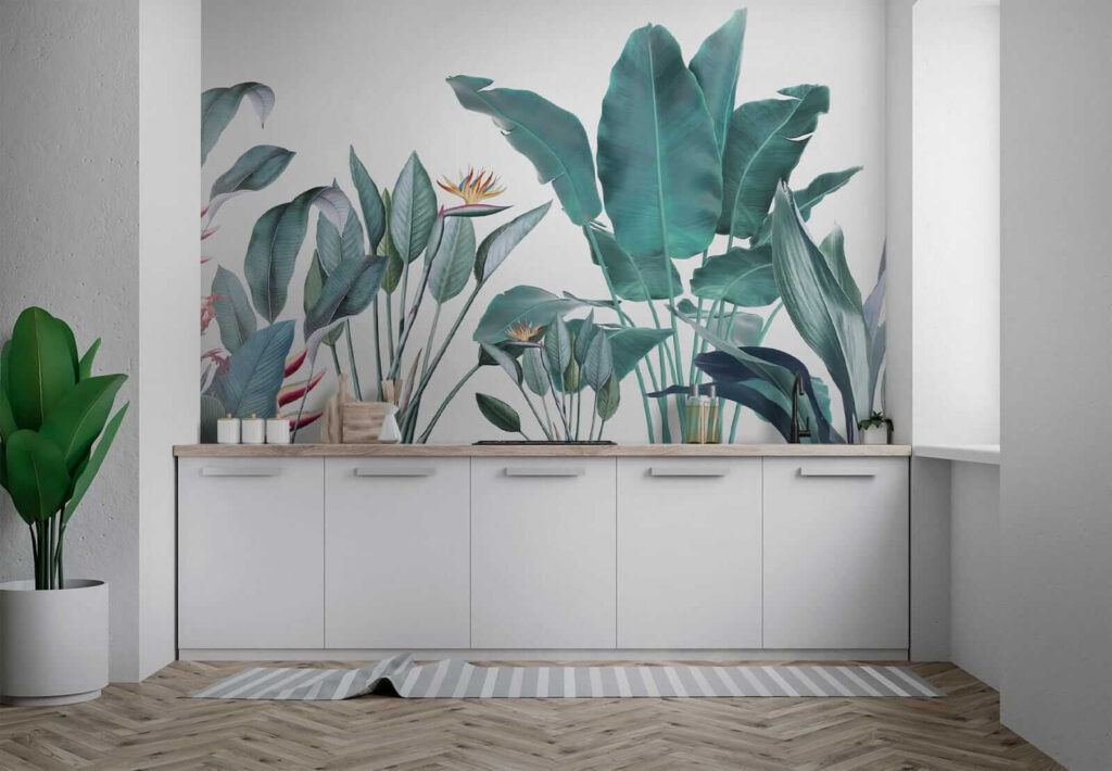 Hojas tropicales sobre blanco — interior 8