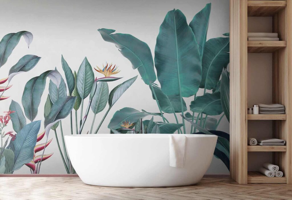 Hojas tropicales sobre blanco — interior 9