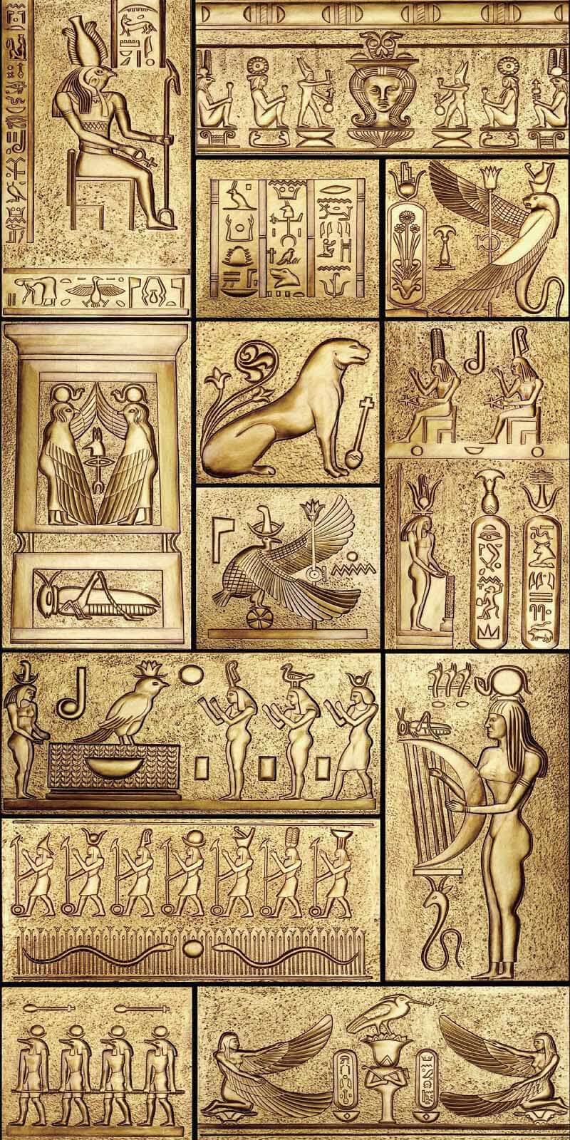 Figuras egipcias antiguas — diseño completo