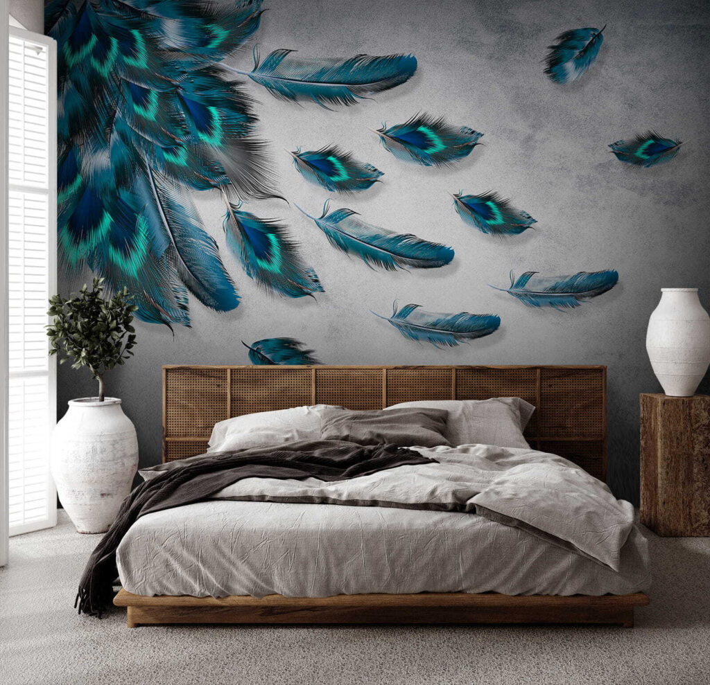 Plumas azules y turquesa — interior 2