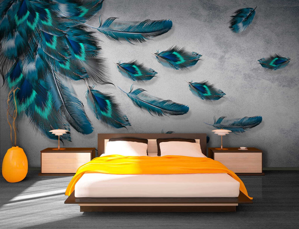 Plumas azules y turquesa — interior 3