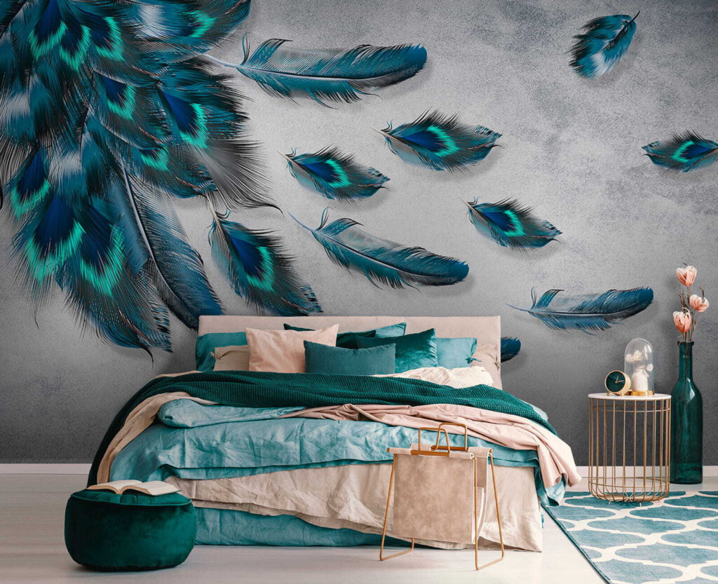 Plumas azules y turquesa — interior 5