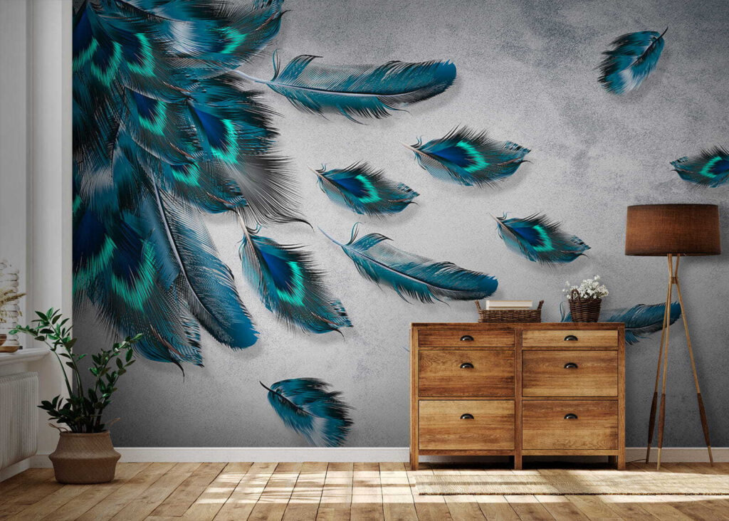 Plumas azules y turquesa — interior 8