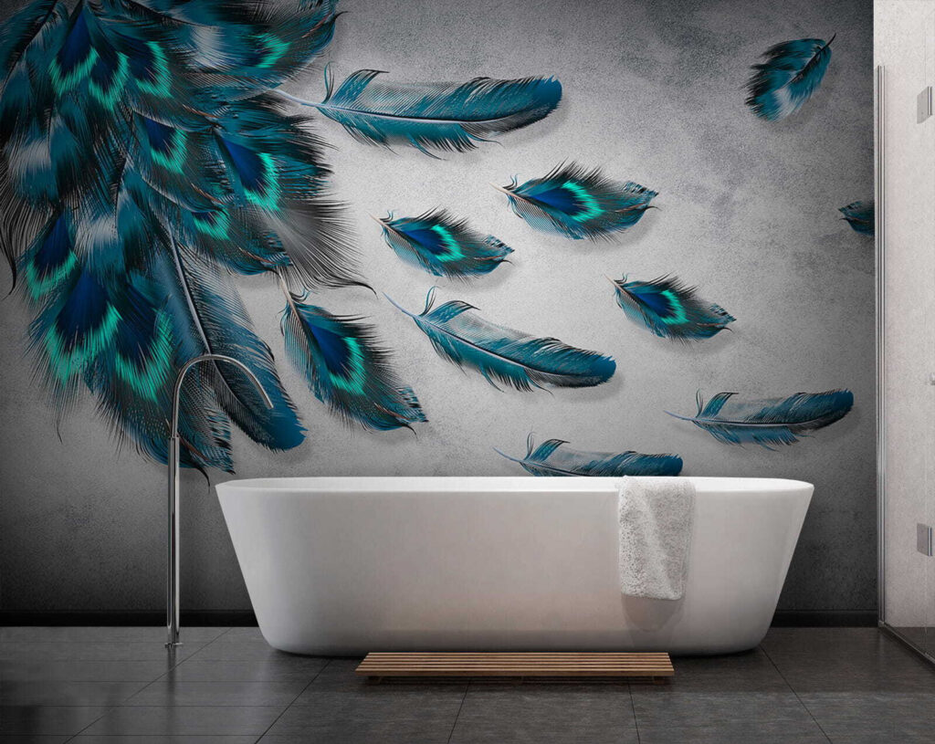 Plumas azules y turquesa — interior 9