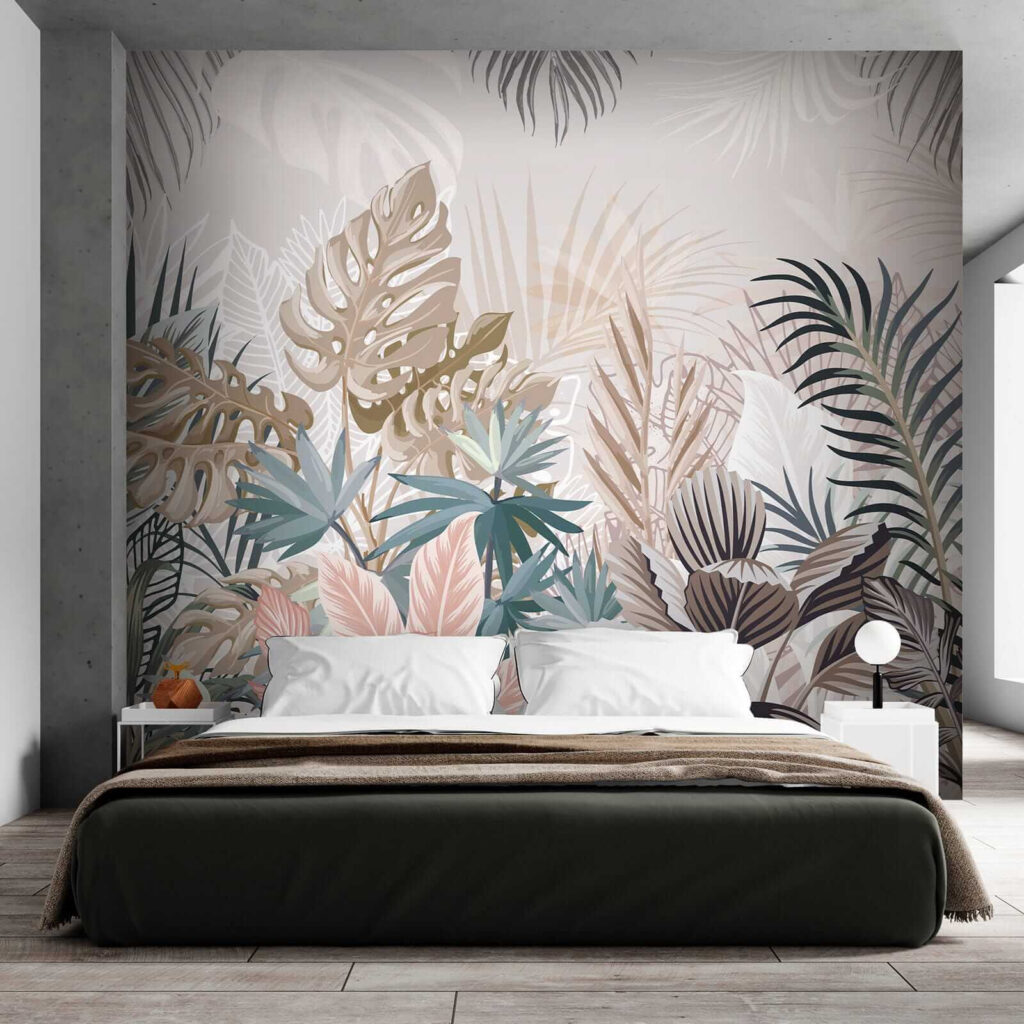 Hojas tropicales en pastel — interior 2