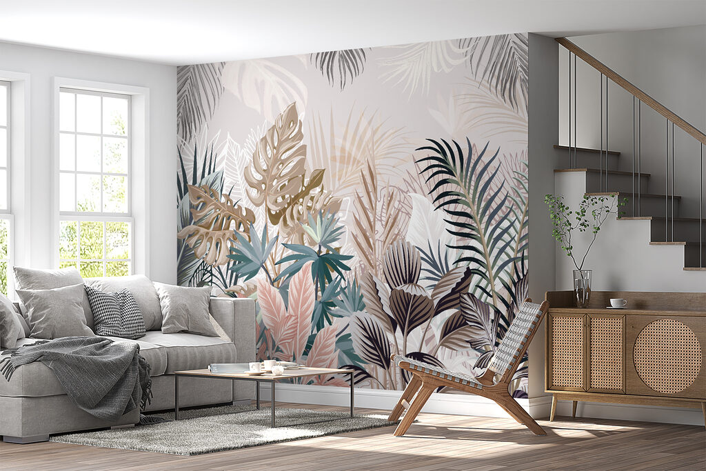 Hojas tropicales en pastel — interior 10