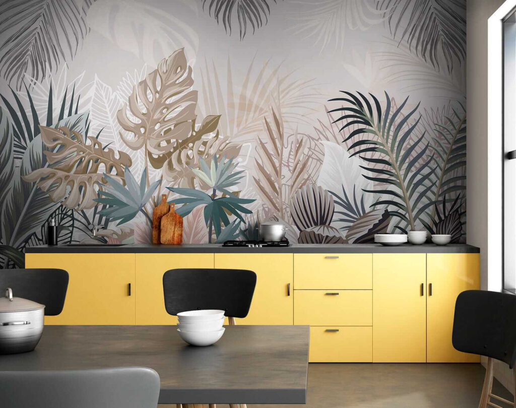 Hojas tropicales en pastel — interior 8